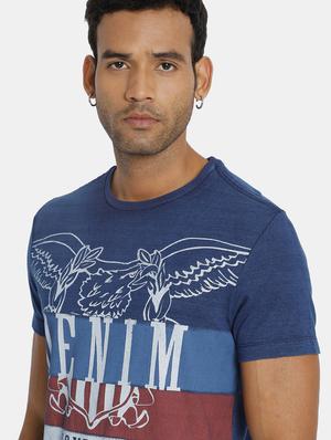 blue chest print t-shirt - 17631637 - Standard Image - 5