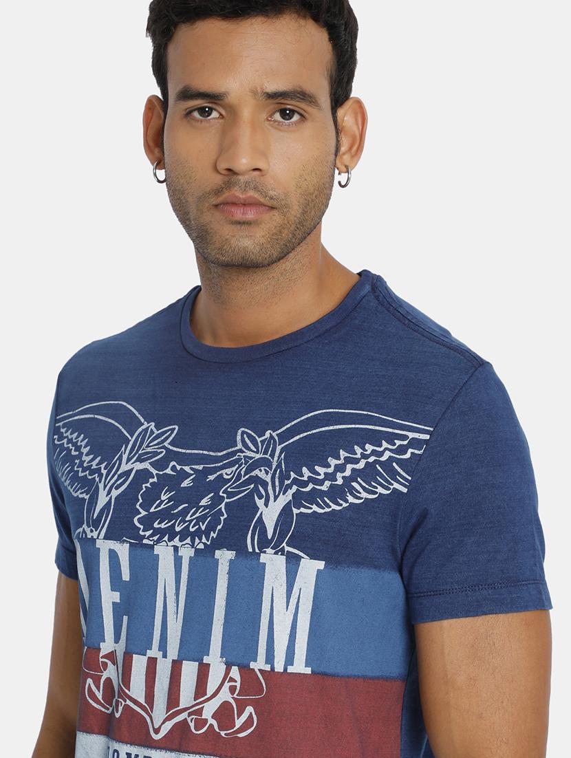 blue chest print t-shirt - 17631637 - Zoom Image - 5