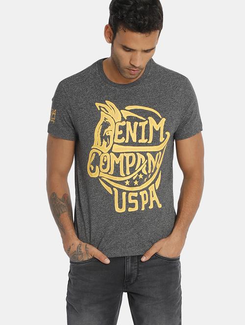 grey front print t-shirt - 17631639 - Standard Image - 1