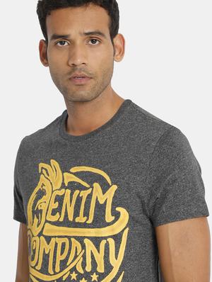 grey front print t-shirt - 17631639 - Standard Image - 5