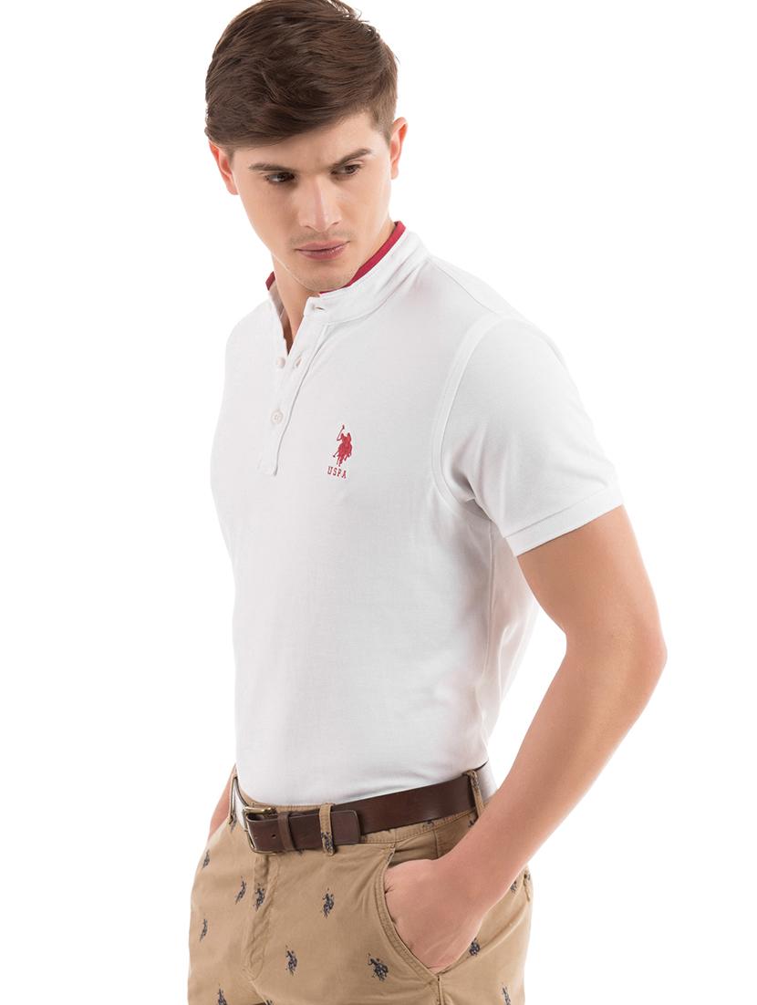 white solid polo t-shirt - 17631670 - Zoom Image - 2