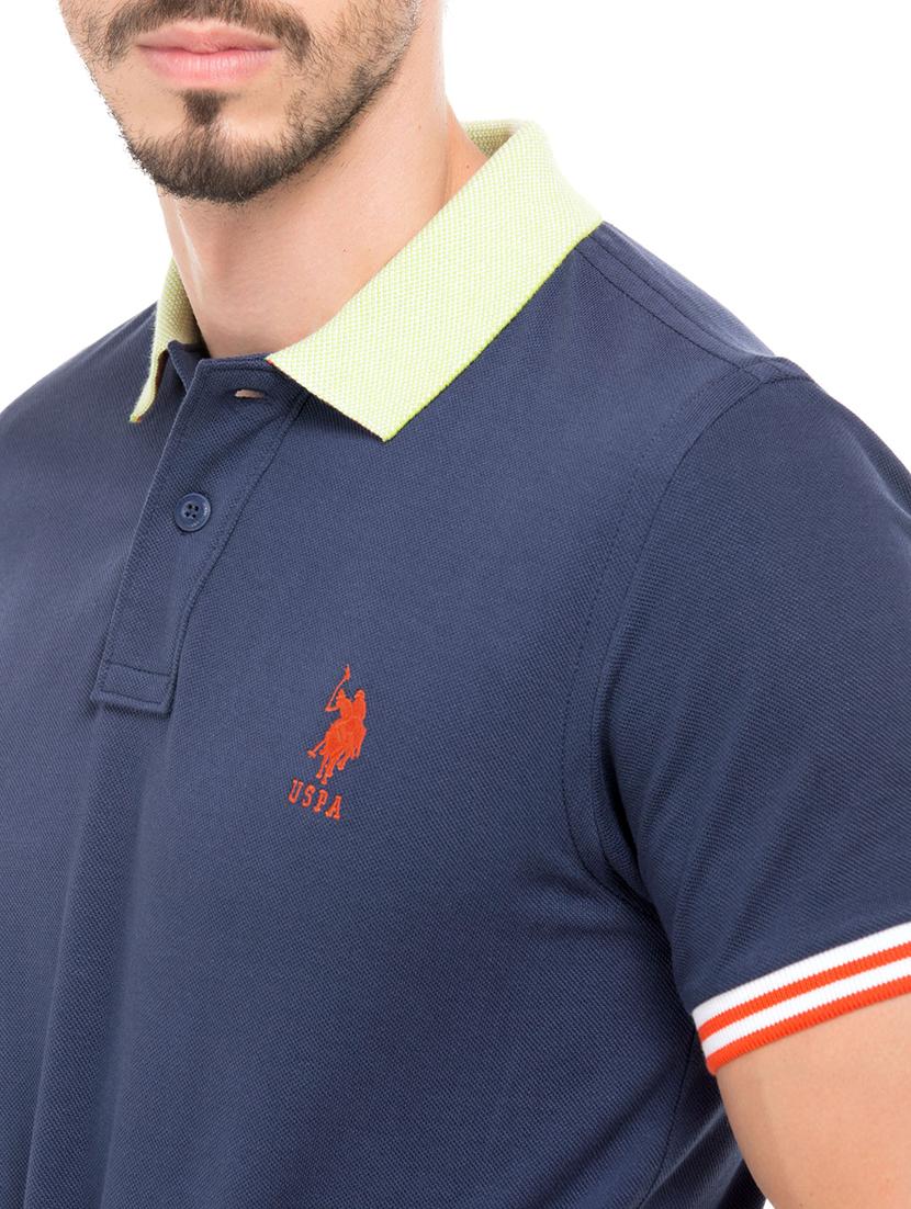 navy blue solid polo t-shirt - 17631684 - Zoom Image - 5