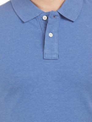 blue solid polo t-shirt - 17631699 - Standard Image - 5