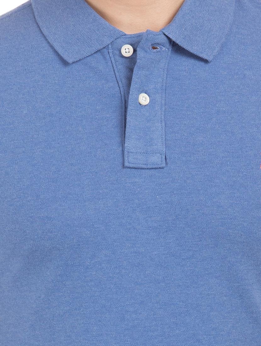 blue solid polo t-shirt - 17631699 - Zoom Image - 5