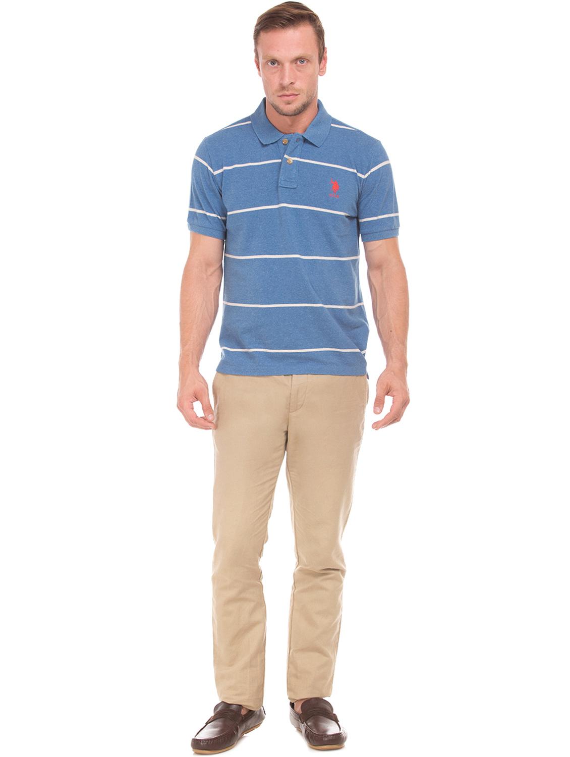 blue striped polo t-shirt - 17631754 - Zoom Image - 4