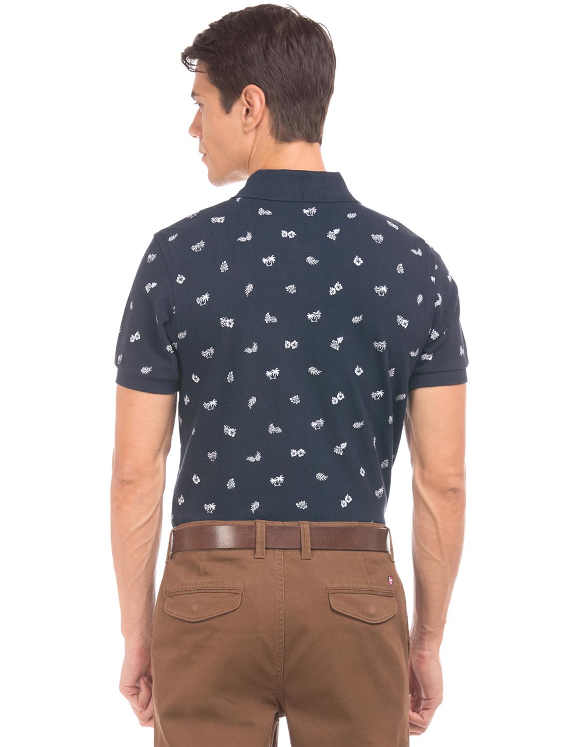 blue printed polo t-shirt - 17631757 - Zoom Image - 3