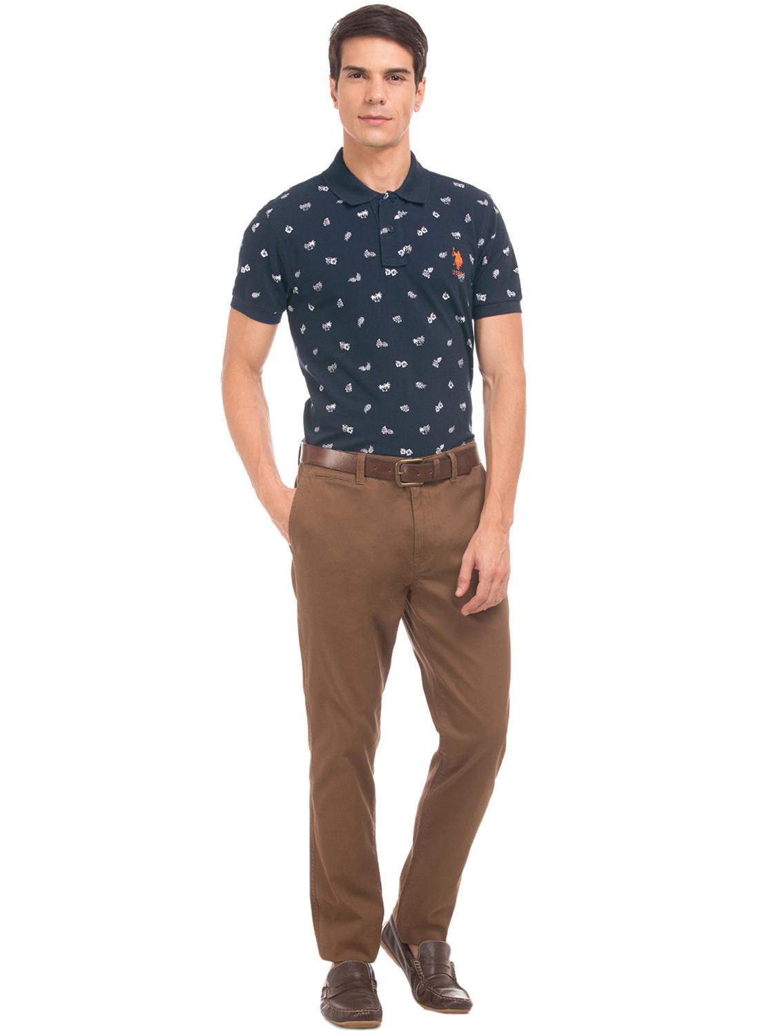 blue printed polo t-shirt - 17631757 - Zoom Image - 4