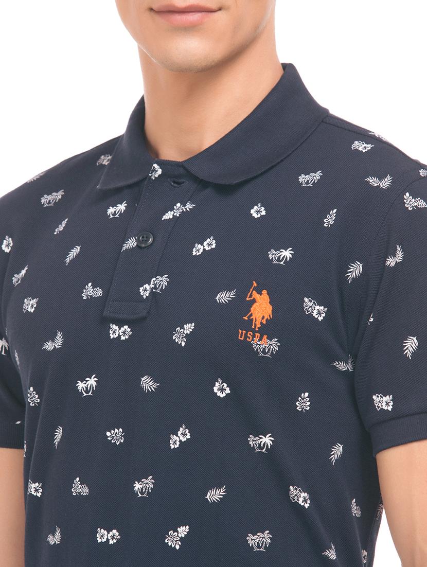 blue printed polo t-shirt - 17631757 - Zoom Image - 5