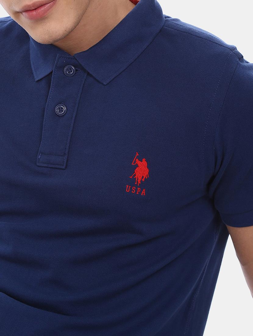 blue solid polo t-shirt - 17631769 - Zoom Image - 5