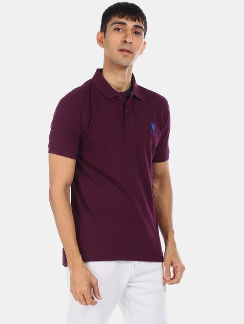 burgundy solid polo t-shirt - 17631778 - Very Small Image - 1
