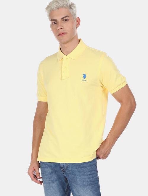 yellow solid polo t-shirt - 17631780 - Standard Image - 1