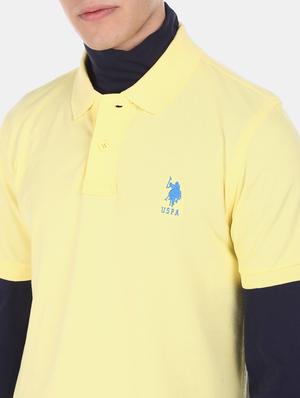 yellow solid polo t-shirt - 17631780 - Standard Image - 5