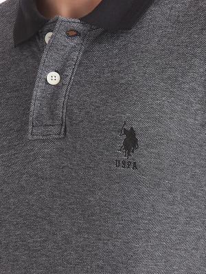 grey solid polo t-shirt - 17631809 - Standard Image - 5