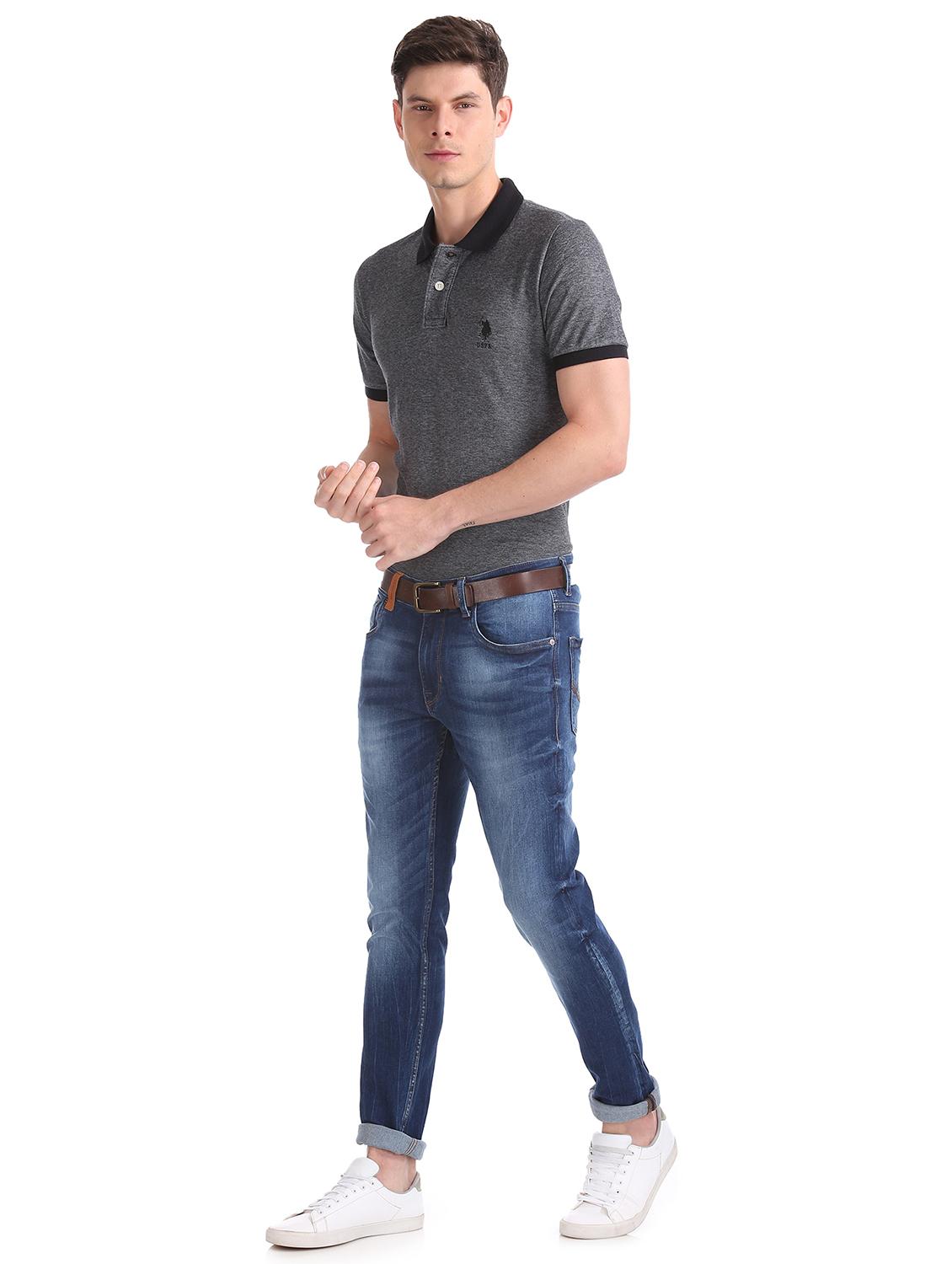 grey solid polo t-shirt - 17631809 - Zoom Image - 4