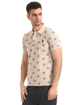 beige floral polo t-shirt - 17631843 - Standard Image - 2