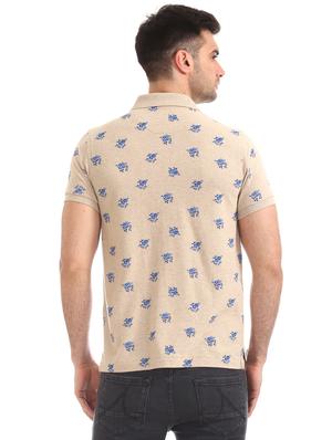 beige floral polo t-shirt - 17631843 - Standard Image - 3