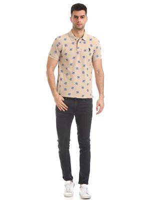beige floral polo t-shirt - 17631843 - Standard Image - 4