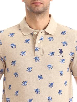 beige floral polo t-shirt - 17631843 - Standard Image - 5
