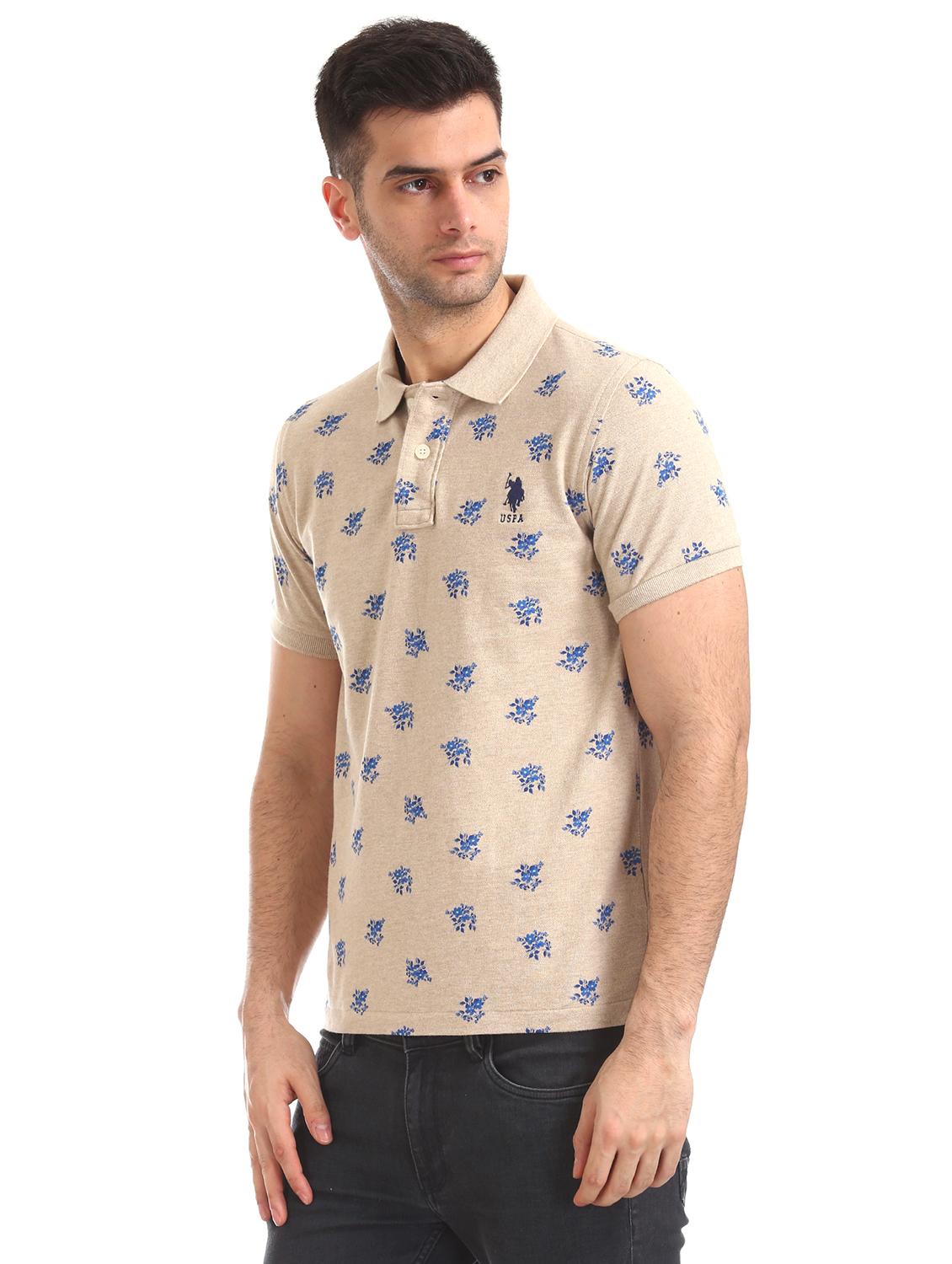 beige floral polo t-shirt - 17631843 - Zoom Image - 2