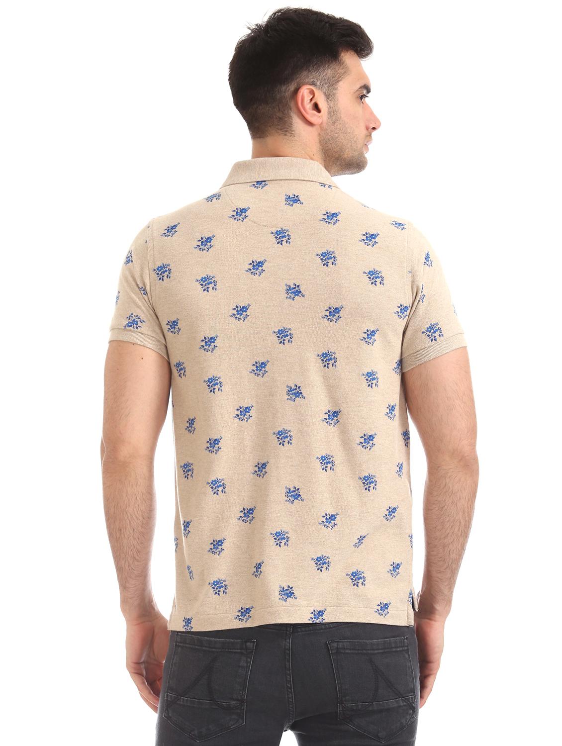 beige floral polo t-shirt - 17631843 - Zoom Image - 3