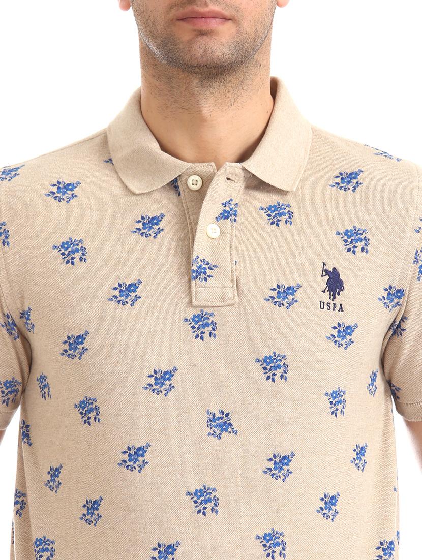 beige floral polo t-shirt - 17631843 - Zoom Image - 5