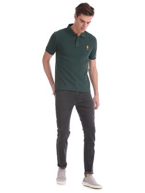 bottle green solid polo t-shirt - 17631861 - Standard Image - 4