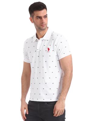 white printed polo t-shirt - 17631862 - Standard Image - 2