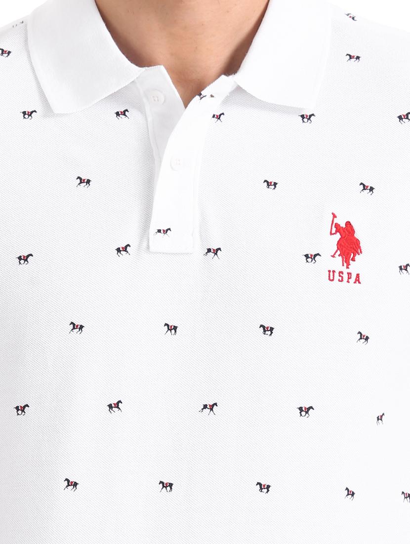 white printed polo t-shirt - 17631862 - Zoom Image - 5