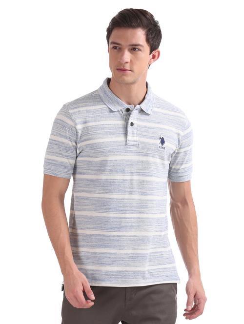 blue striped polo t-shirt - 17631892 - Standard Image - 1