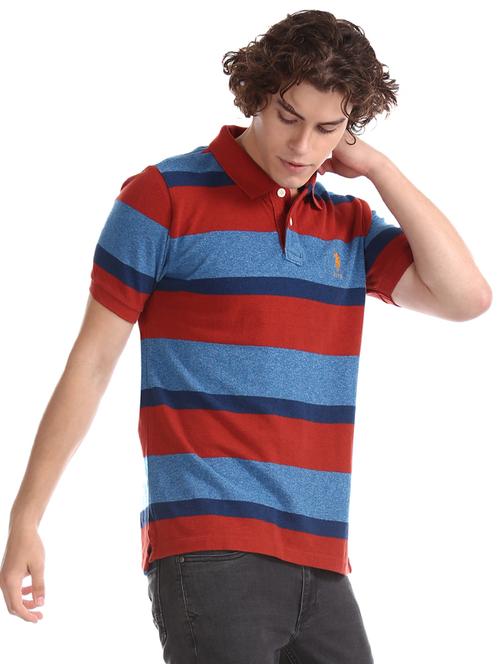 red striped polo t-shirt - 17631916 - Standard Image - 1