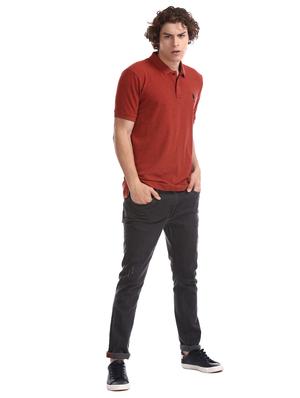 rust orange solid polo t-shirt - 17631923 - Standard Image - 4