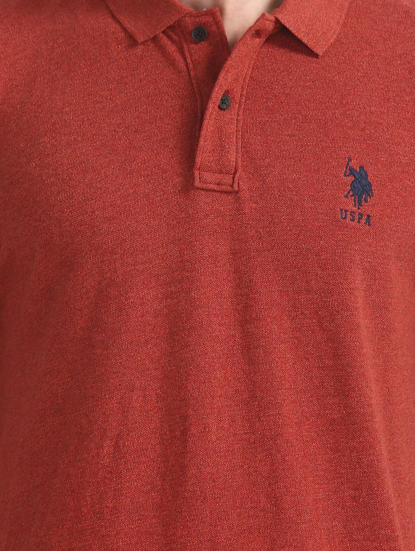 rust orange solid polo t-shirt - 17631923 - Zoom Image - 5