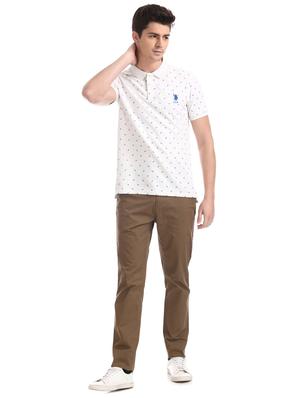 white printed polo t-shirt - 17631928 - Standard Image - 4