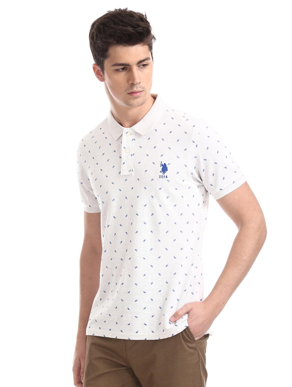 white printed polo t-shirt - 17631928 - Zoom Image - 2