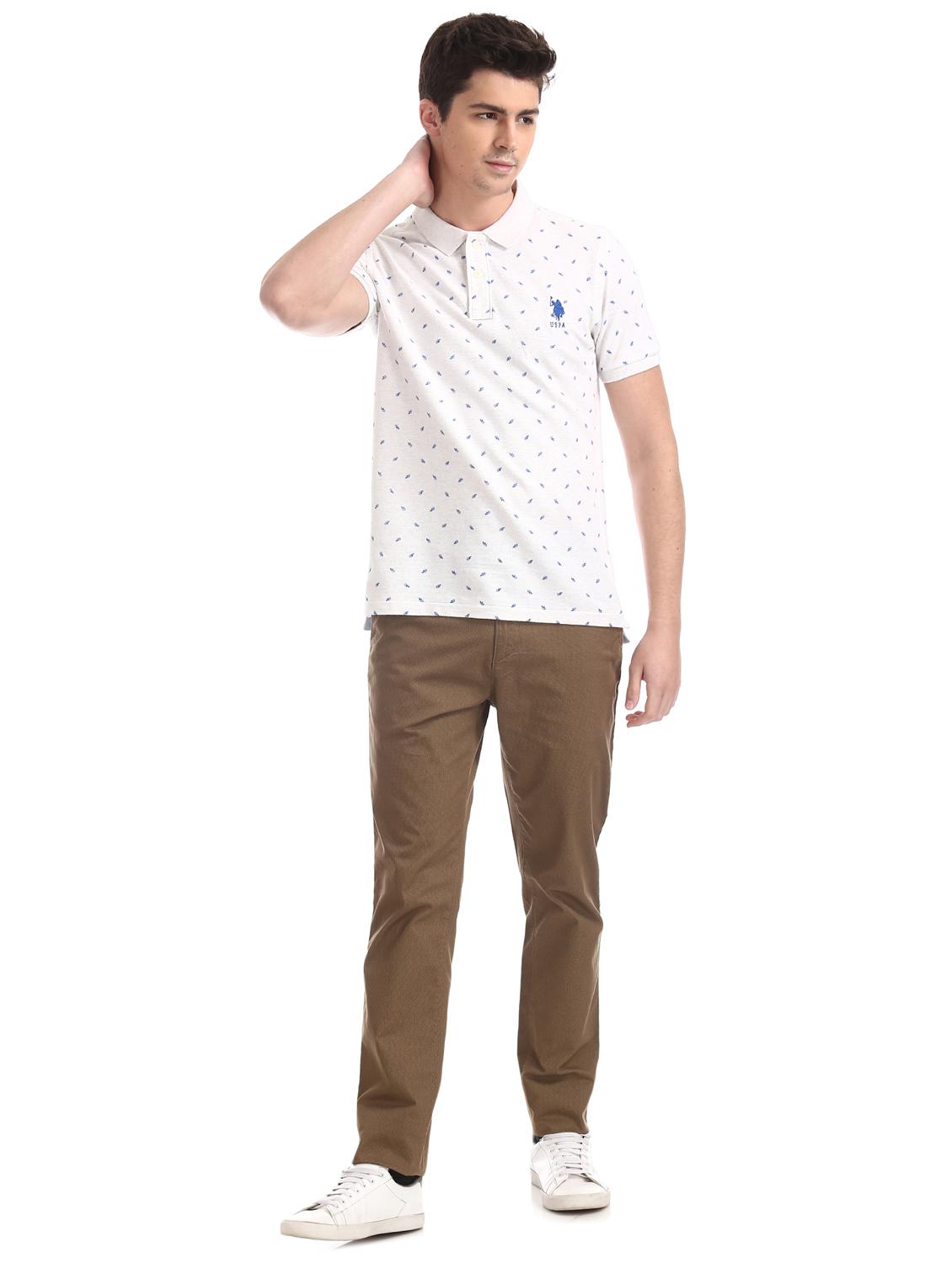 white printed polo t-shirt - 17631928 - Zoom Image - 4