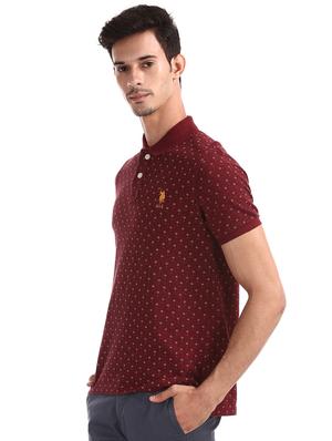 maroon printed casual t-shirt - 17631982 - Standard Image - 2