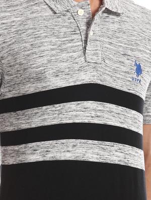 grey striped polo t-shirt - 17631983 - Standard Image - 4