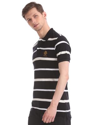 black striped polo t-shirt - 17632006 - Standard Image - 2