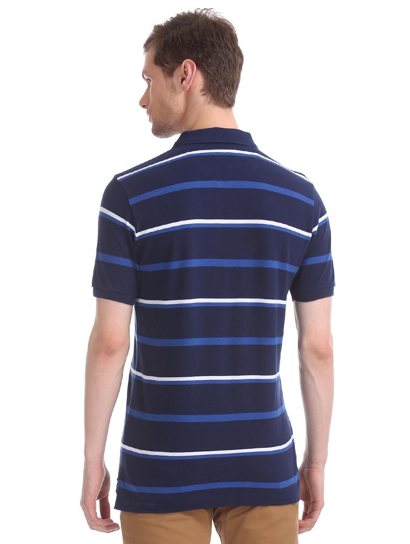 blue stripes polo t-shirt - 17632007 - Zoom Image - 3