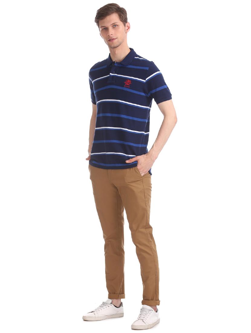 blue stripes polo t-shirt - 17632007 - Zoom Image - 4