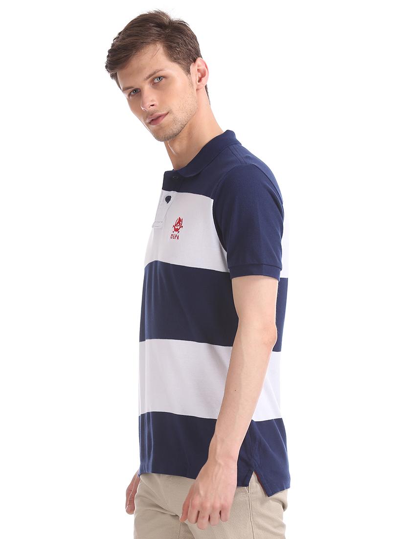blue striped polo t-shirt - 17632008 - Zoom Image - 2
