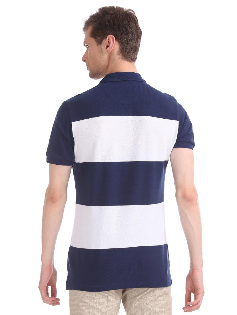 blue striped polo t-shirt - 17632008 - Zoom Image - 3
