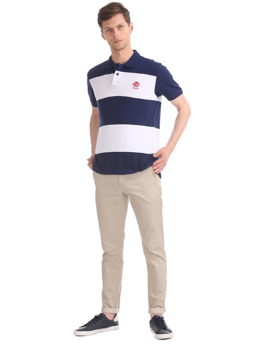 blue striped polo t-shirt - 17632008 - Zoom Image - 4