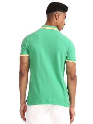 green solid polo t-shirt - 17632010 - Standard Image - 2