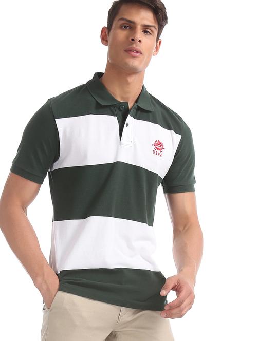 green striped polo t-shirt - 17632011 - Standard Image - 1