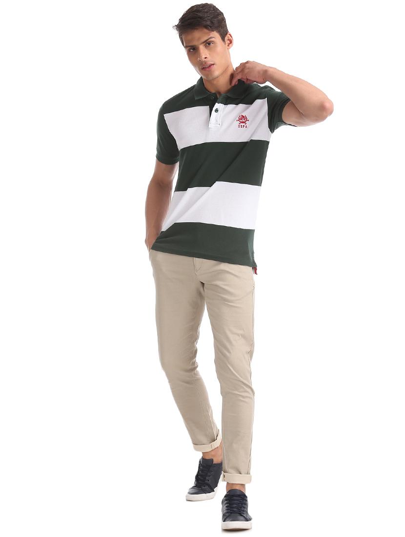 green striped polo t-shirt - 17632011 - Zoom Image - 4