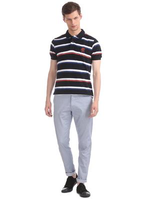 blue striped polo t-shirt - 17632021 - Standard Image - 4