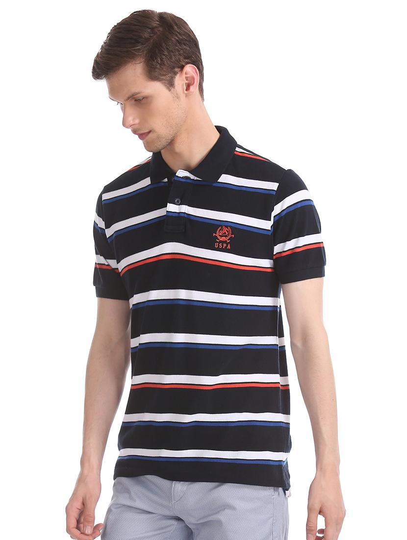 blue striped polo t-shirt - 17632021 - Zoom Image - 1