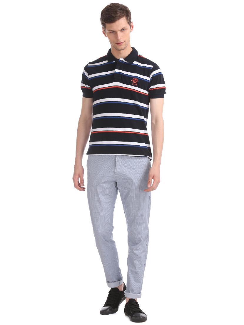 blue striped polo t-shirt - 17632021 - Zoom Image - 4