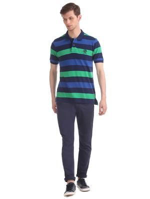 blue striped polo t-shirt - 17632029 - Standard Image - 4